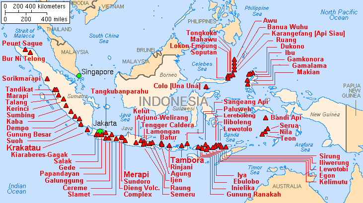 indonesia volcanes mapa