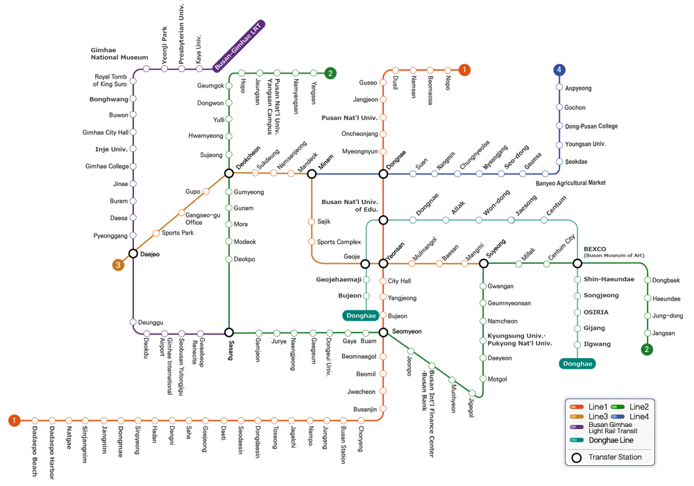 mapa metro busan