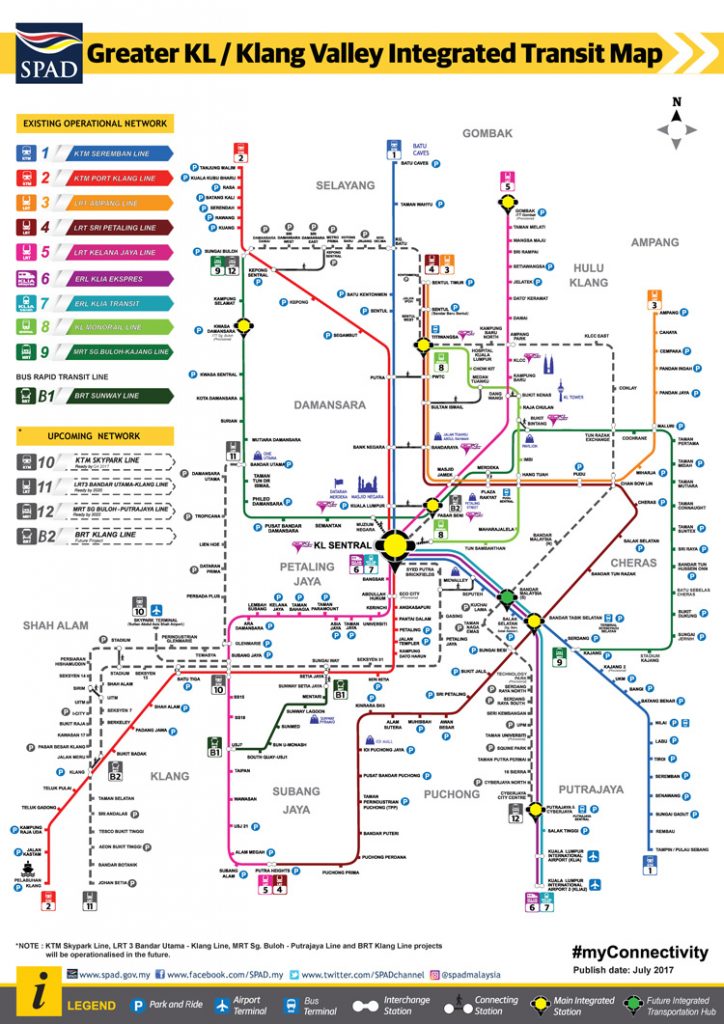 Mapa integrado transportes Kuala Lumpur