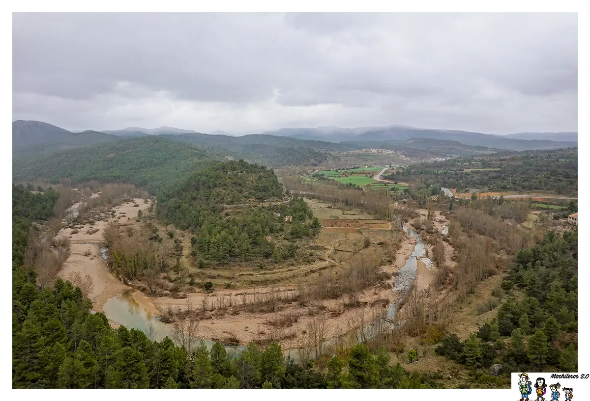 Meandro Río Berganets, comarca Els Ports, Castellón