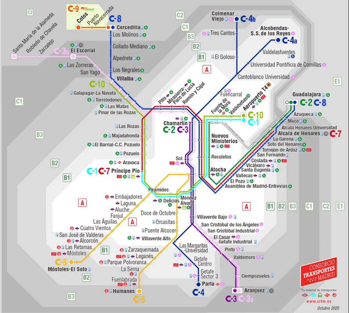 Plano Cercanías de Madrid
