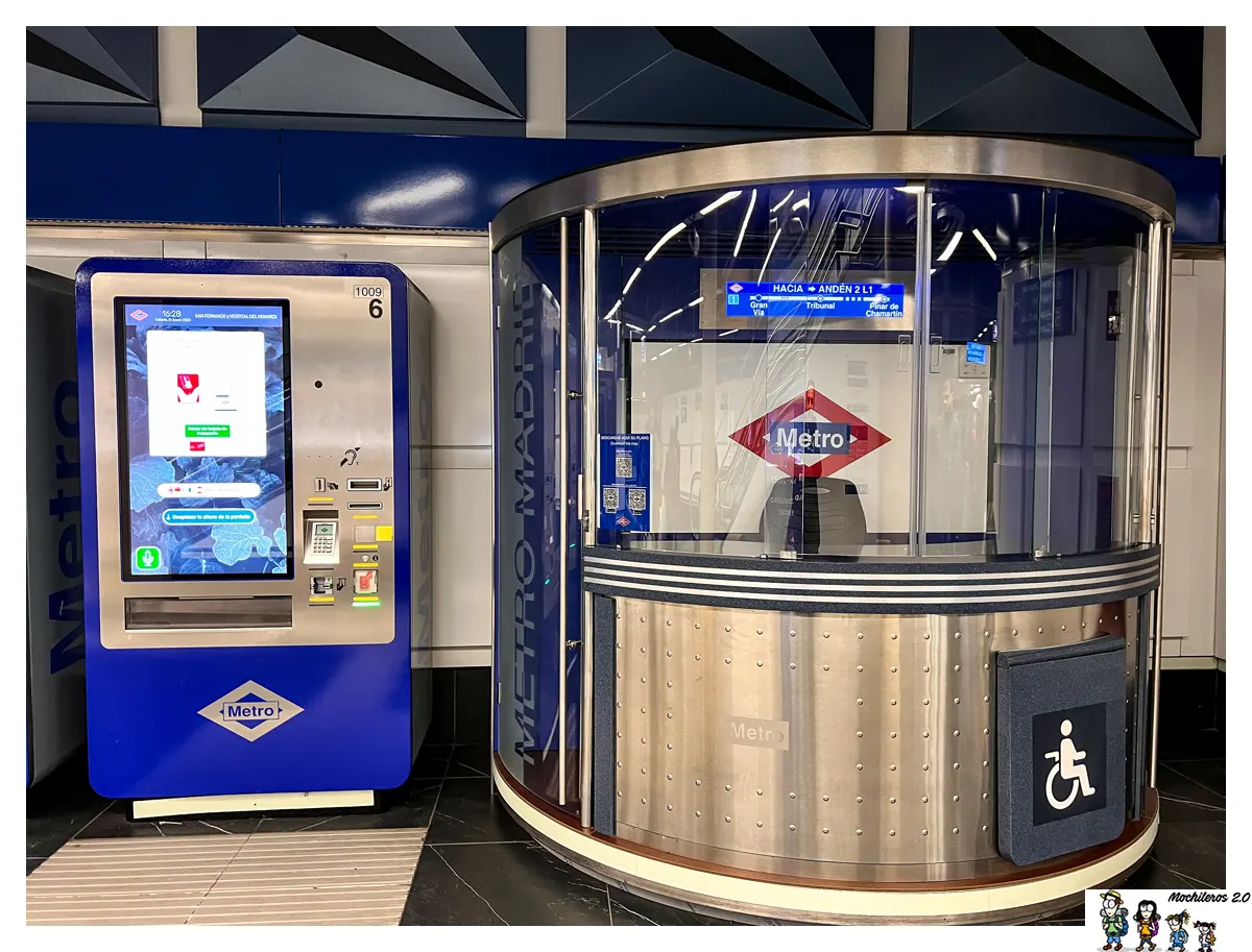 Máquina de venta de billete de Metro Madrid