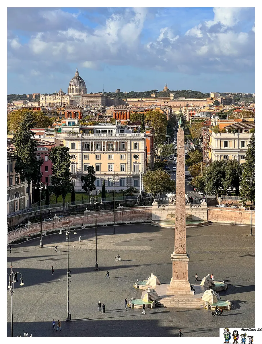 Piazza do Popolo desde el Mirador de Pincio