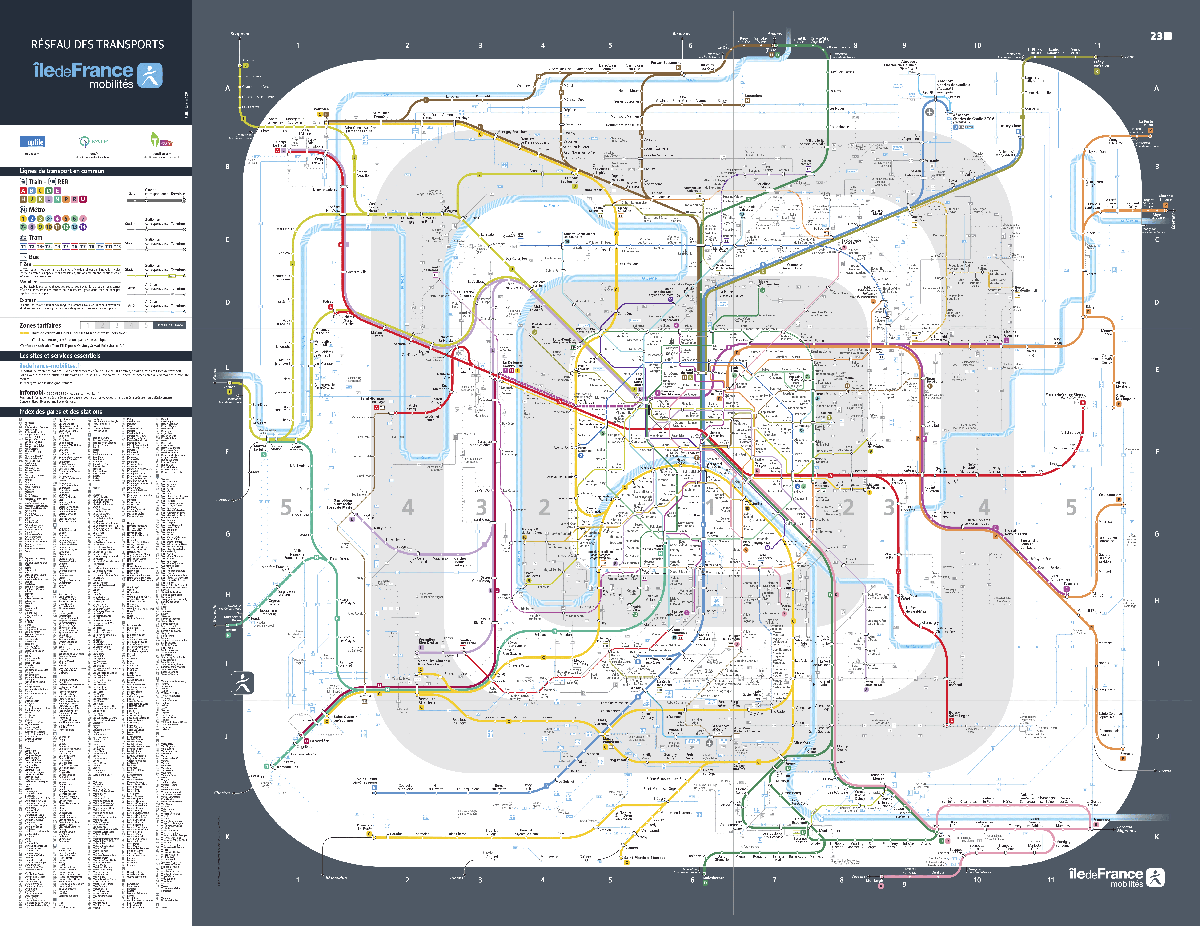 Plano Zonas de Transporte de París