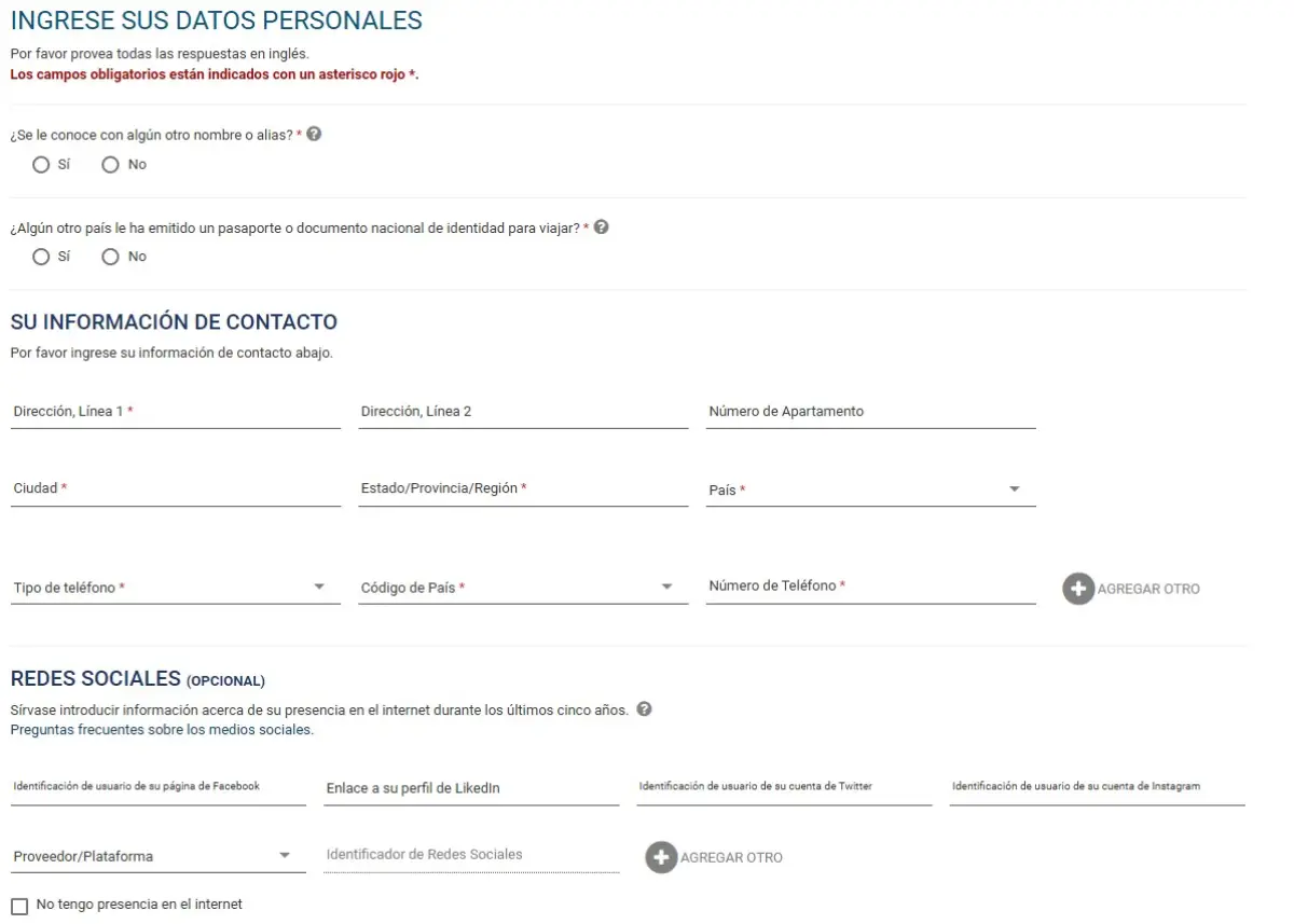 esta datos personales Datos personales ESTA