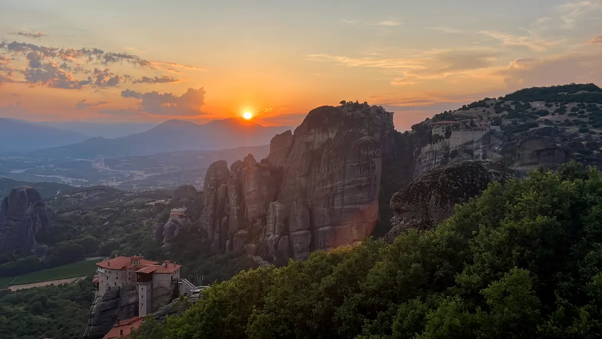 Atardecer en Meteora, Grecia