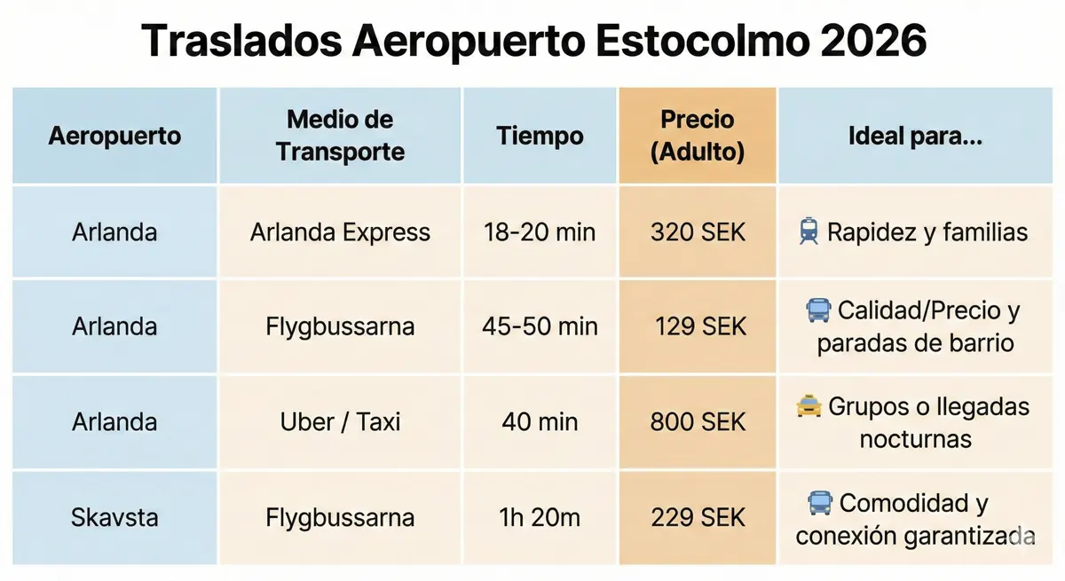 Cómo ir del Aeropuerto de Estocolmo al centro