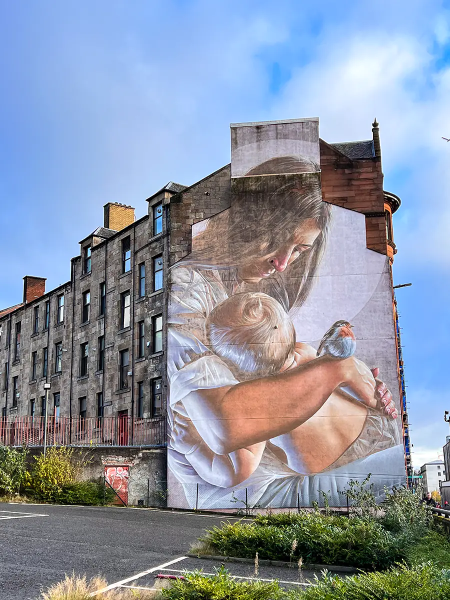 Mural St. Enoch meciendo a San Mungo