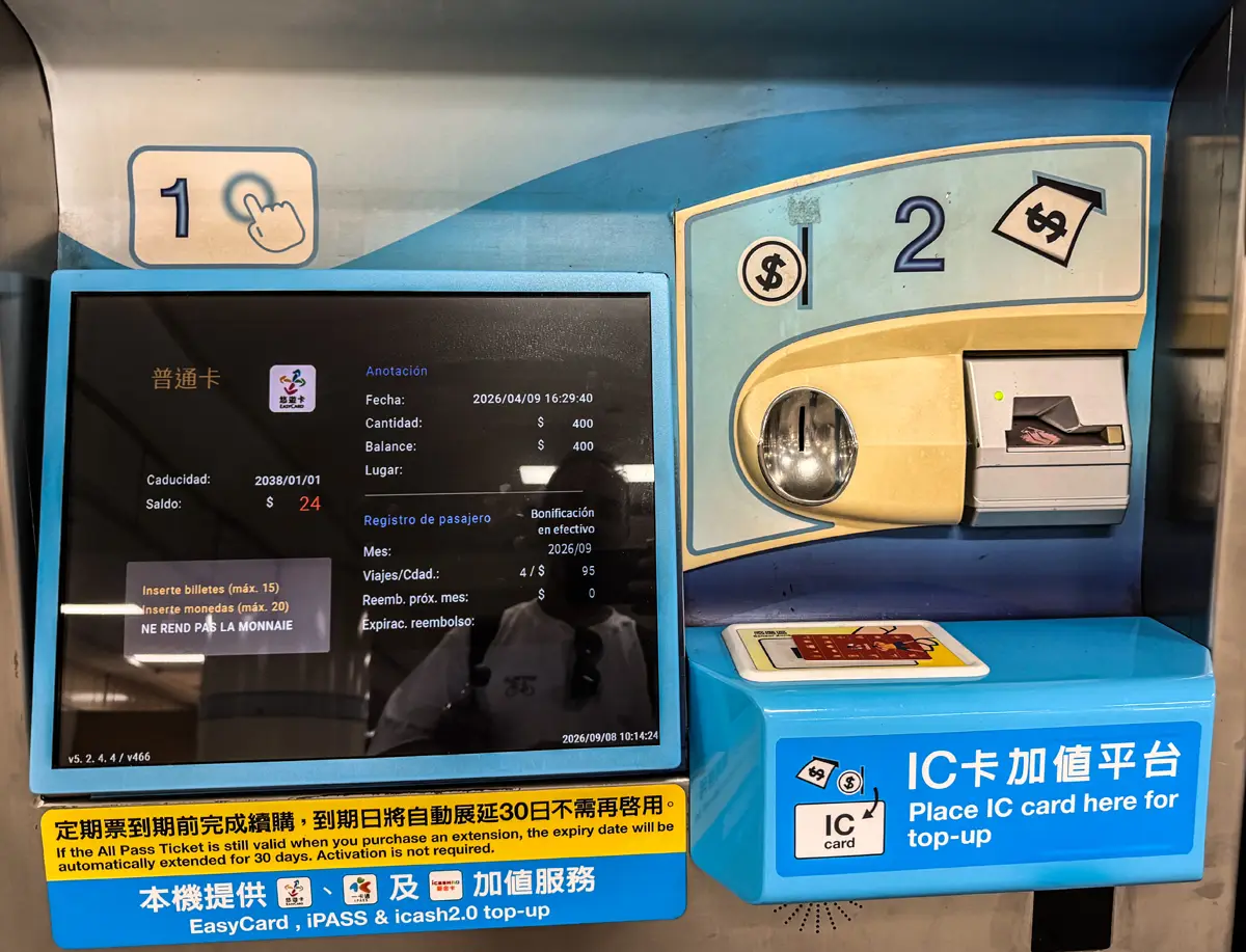 Máquina recarga Easycard
